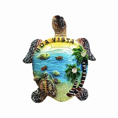 Abbildung von Kühlschrankmagnet, Motiv: Umhang Verde, 3D Meeresschildkröte, Souvenir, Geschenk, handgefertigt, Heim und Küchendekoration, Cabo Verde Kühlschrank Magnet Kollektion