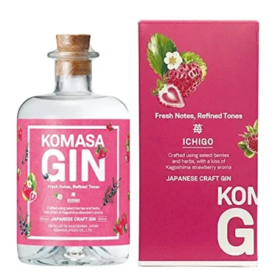 Abbildung von Komasa Gin mit Erdbeere, Himbeere und Basilikum aus Japan, 45% vol., 500ml