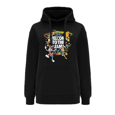 Abbildung von ERT GROUP Women&#039;s 2 Hooded Sweatshirt, Space Jam 003 Black, 48