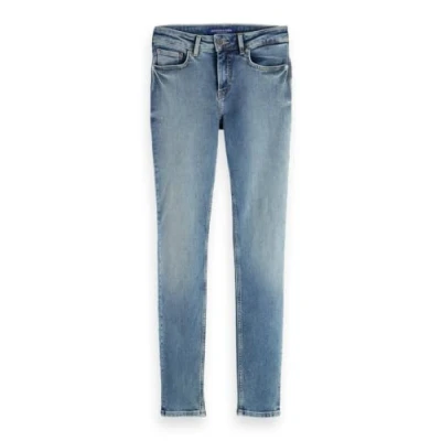 Abbildung von Scotch &amp; Soda Damen Core Bohemienne Mid Rise Skinny Blue Draft Jeans, Draft, 28W / 34L EU