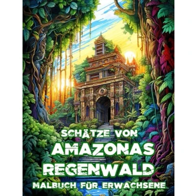 Abbildung von Schätze von Amazonas Regenwald Malbuch für Erwachsene: Entspannendes Anti Stress mit Faszinierenden, Geheimnisvollen Regenwaldlandschaften und Exotischen Tieren 50 Malseiten
