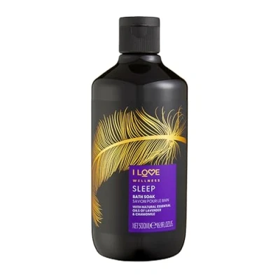 Abbildung von I Love Wellness SLEEP Bath Soak, With Natural Essential Oils Of Lavender &amp; Chamomile, Fragranced Invigorating Aroma, Vegetarian Vegan Friendly 500ml