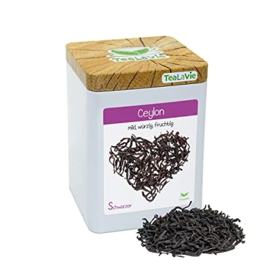 Abbildung von TEALAVIE Schwarztee lose Ceylon mild würzig fruchtig 80g Dose loser Schwarzer Tee