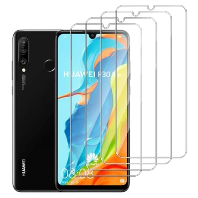 Abbildung von Dlxiks 4 Stück, Panzer Schutz Glas für Huawei P30 Lite, 9H Härte Schutzfolie, Anti Kratzen, HD Klar Displayschutzfolie Lite