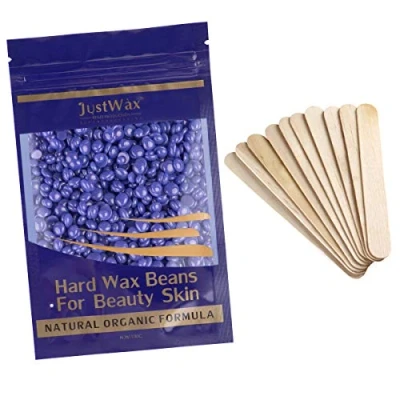 Abbildung von Wachsperlen Haarentfernung Wax Wachsbohnen Hard Beans Waxing Perlen Wachs Beads Warmwachs Enthaarungswachs Niedrigtemperatur ohne Vliesstreife 100g (Lavendel)