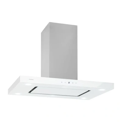 Abbildung von Klarstein Valeria Inselabzugshaube Dunstabzugshaube, Inselhaube, 230W, max.650 m3/h, 3 Leistungsstufen, LED Beleuchtung, Touch Panel, Glas, Edelstahl, sparsam, PureAmbience Concept, weiß