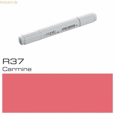 Abbildung von COPIC Classic Marker Typ R 37, Carmine, professioneller Layoutmarker, mit einer breiten und feinen Spitze
