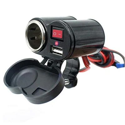 Abbildung von Bolwins D72C Motorrad Steckdose 2IN1 USB Zigarettenanzünder Ladegerät 5V/1,5A