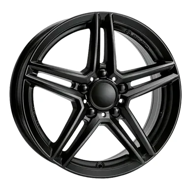 Abbildung von RIAL 5 loch 18Zoll 112mm Alufelge M10 MattSchwarz / Poliert 85848M84 Felge