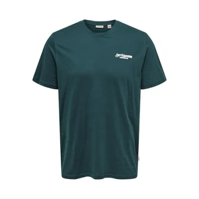 Abbildung von Only &amp; Sons Kurzarm Tshirt print, Herren, Größe: Large, Dunkelgrün