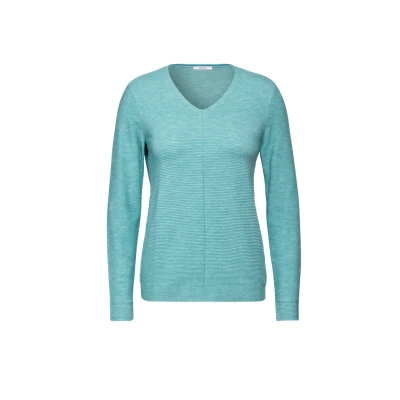 Abbildung von Cecil Strickpullover modischer Strukturmix Pullover Basic Shirt Feinstrick