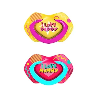Abbildung von Canpol babies Silikon Schnuller, 2 Stück (18 m+, Neon Love Girl)
