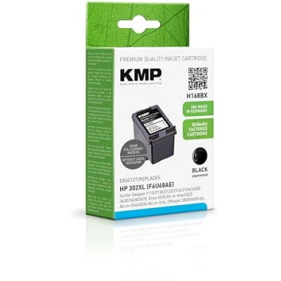 Abbildung von KMP Tintenpatrone passend für HP 302XL Black (F6U68AE) Deskjet 1110 2130 2132 2134 2136 3628 3630 3638 3639, Envy 4520 All in One 4525 etc.