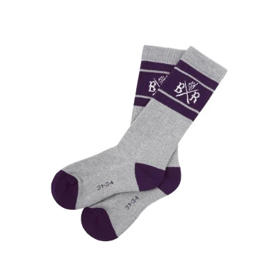 Abbildung von Band of Rascals Kinder Socken Sport aus Bio Baumwolle, grey dark purple, Gr. 35/38