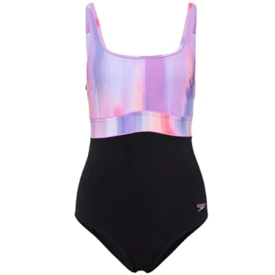 Abbildung von Speedo Womens Shaping Contoureclipse Printed Swimsuit Badeanzug, Damen, Größe: 42, Neon violet