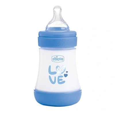 Abbildung von Chicco Flasche Perfect 5, Antikolik 150 ml, Förderfrei, Baby 0+, Silikon Schnuller, Bifunktionelle Stillflasche ml mit Intui Flow System