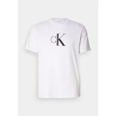 Abbildung von Calvin Klein Jeans Center Monogram Classic Tshirt print, Herren, Größe: XS, Brilliant white