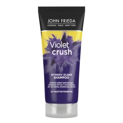 Abbildung von John Frieda Violet Crush Intensiv Shampoo Inhalt: 75 ml Reisegröße Ideal zum Testen oder Verreisen Anti Gelbstich Für blondes Haar