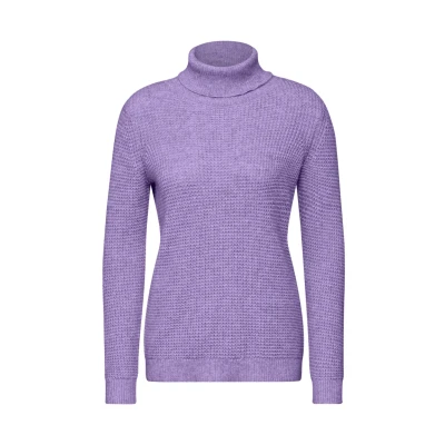 Abbildung von Cecil Softer Rollkragen Strickpullover, Damen, Größe: Large, Lila