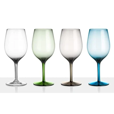 Abbildung von BRUNNER Glas Camping 4er Set Weiß Wein Gläser, 100% Polycarbonat, ONDA JAZZ Trinkglas Bruchfest 60cl