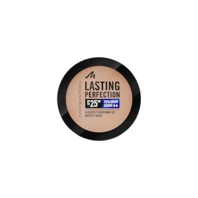 Abbildung von Manhattan Lasting Perfection Compact Make up, Puder up mit hoher Deckkraft für ein natürliches, mattes Finish, Fb. 005 Ivory, 7 g