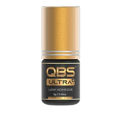 Abbildung von QBS Ultra Plus Kleber Falscher Wimpernkleber mit starken Dämpfen, 2 3 Sekunden Trocknungszeit, Konservenpackung, Kleberhaltering, Silicasack 3g