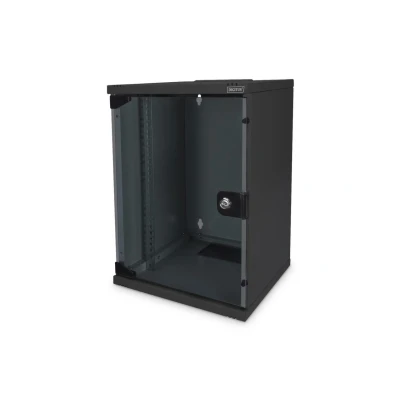 Abbildung von DIGITUS Netzwerk Schrank 10 Zoll 9HE Wandmontage HxBxT 464x312x300mm Traglast 30kg Nutztiefe 240mm Schwarz