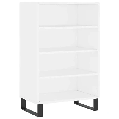 Abbildung von vidaXL Highboard, Sideboard mit viel Stauraum, Kommode Wohnzimmerschrank Metallfüßen, Schrank Anrichte Beistellschrank, Weiß Holzwerkstoff