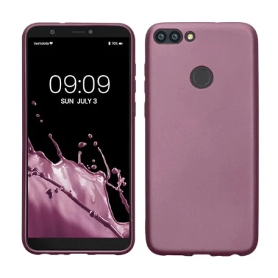 Abbildung von kwmobile Case kompatibel mit Huawei Enjoy 7S / P Smart (2017) Hülle Schutzhülle aus Silikon metallisch schimmernd Handyhülle Metallic Lavendel