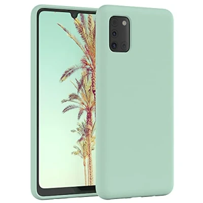 Abbildung von EAZY CASE Premium Silikon Handyhülle kompatibel mit Samsung Galaxy A31, Slimcover Kameraschutz und Innenfutter, Silikonhülle, Schutzhülle, Bumper, Handy Case, Hülle, Softcase, Mintgrün, Grün