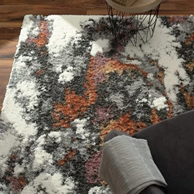Abbildung von Paco Home Hochflor Teppich &quot;Vincenza 281&quot;, rechteckig, samtweich und kuschelig, modernes Design, Used Look