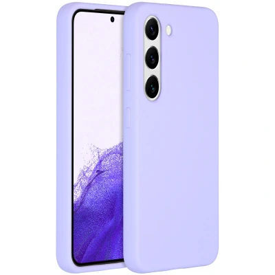 Abbildung von Samsung Galaxy S23 Hülle Silikon Accezz Soft Case/Backcover Handyhülle Lila