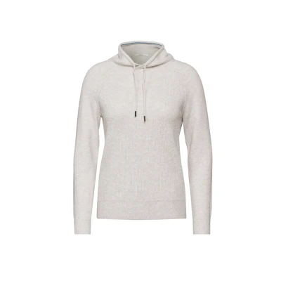 Abbildung von Cecil Strukturmix Raglan Kapuzenpullover, Damen, Größe: Large, Grau