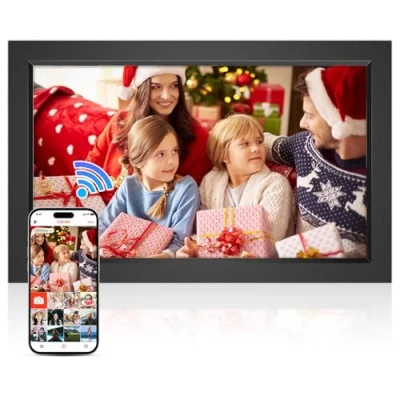Abbildung von HDeye 15.6 Zoll WiFi Digitaler Fotorahmen, 1280x800 IPS Touchscreen, 32GB Speicher, Auto Rotate, Wandmontage, einfache Einrichtung Fotos &amp; Videos sofort über die Frameo App