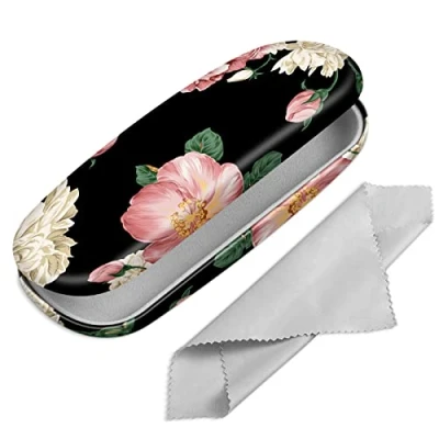 Abbildung von Fintie Hardcase Brillenetui Tragbare Hartschale mit Brillenputztuch Etui für Brillen und Sonnenbrille, Blumengarten