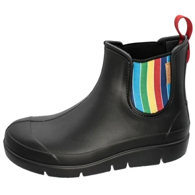 Abbildung von Fischer Markenschuh Stella Gummistiefelette aus EVA, Regenbogen Gummizug, leicht, EInlegesohle herausnehmbar