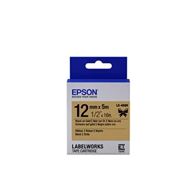 Abbildung von Epson LabelWorks LK 4KBK Schwarz auf Gold Rolle (1,2 cm x 5 m)