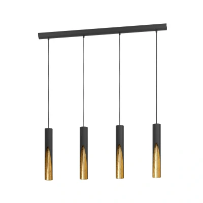 Abbildung von Eglo 900873 Hängeleuchte BARBOTTO Stahl schwarz, gold GU10 4X4,5W L:92.5cm B:6cm H:110cm