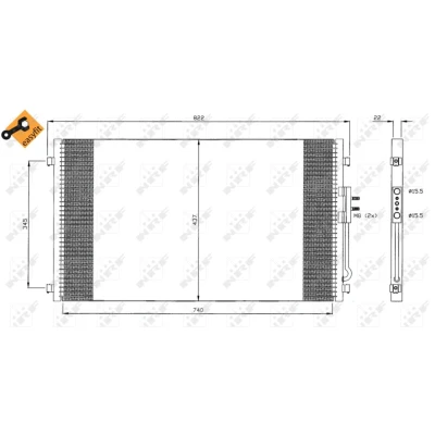 Abbildung von NRF EASY FIT 35383 Klimakondensator mit Dichtring 15,5 Aluminium 740 CHRYSLER: Grand VOYAGER IV, 4