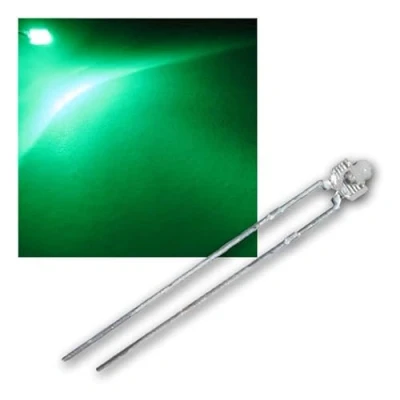 Abbildung von world trading net 50 LEDs 1,8mm wasserklar grün Typ WTN 18 4500 g, Leuchtdiode, bedrahtet, Diode Leuchtend, als Bauteil