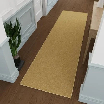 Abbildung von Ottomanson Ottohome Kollektion Teppichläufer mit Gummirückseite und einfarbigem Design, 80 cm x 300 cm, Beige