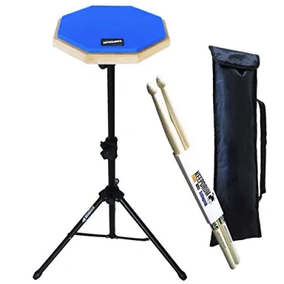 Abbildung von keepdrum DP BL SET Drumpad Practice Pad 8&quot; Blau mit Ständer und Tragetasche + Drumsticks1 Paar