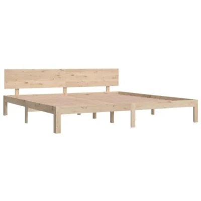 Abbildung von vidaXL Massivholzbett Bettgestell Lattenrost Doppelbett Bettrahmen Schlafzimmerbett Bett Holzbett Schlafzimmermöbel Kiefer 200x200cm