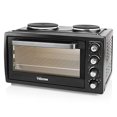 Abbildung von Tristar Minibackofen, Kleiner 38L Tisch Backofen autark Mini Oven Pizzabackofen, Campingofen