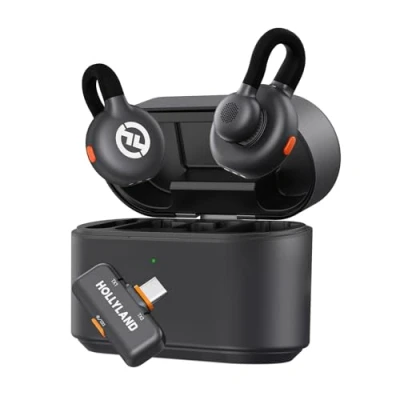 Abbildung von Hollyland Lark M2S Kabelloses Lavaliermikrofon mit USB C Stecker für iPhone 15/16 und Android, Titan Clip, Plug and Play, Geräuschunterdrückung, 300 m Reichweite, 27 Stunden Akkulaufzeit Vlogging