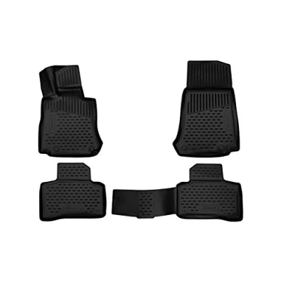Abbildung von Element Fußmatten Gummimatten für Mercedes Benz EQC N273 2019 &gt; 4, shwarz, ajustement mesuré au Laser personnalisé