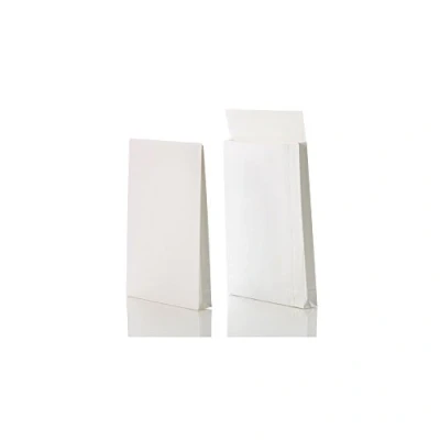 Abbildung von Faltentasche mit Klotzboden B4 (353x250x40mm) haftklebend weiß 150g 250 Stück
