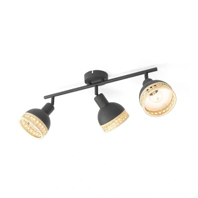 Abbildung von Lindby Lonnaris Strahler, Rattan, 3 fl., länglich