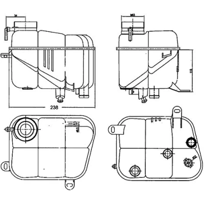 Abbildung von MAHLE ORIGINAL CRT 120 000S Ausgleichsbehälter ohne Kappe, Sensor MERCEDES BENZ: S Klasse Limousine, Coupe