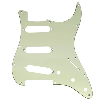 Abbildung von Musiclily 11 Löcher SSS Strat Pickguard Gitarre Schlagbrett für Fender American/Mexican Standard Stratocaster Modern Style E Gitarre,3 lagig Mint Green